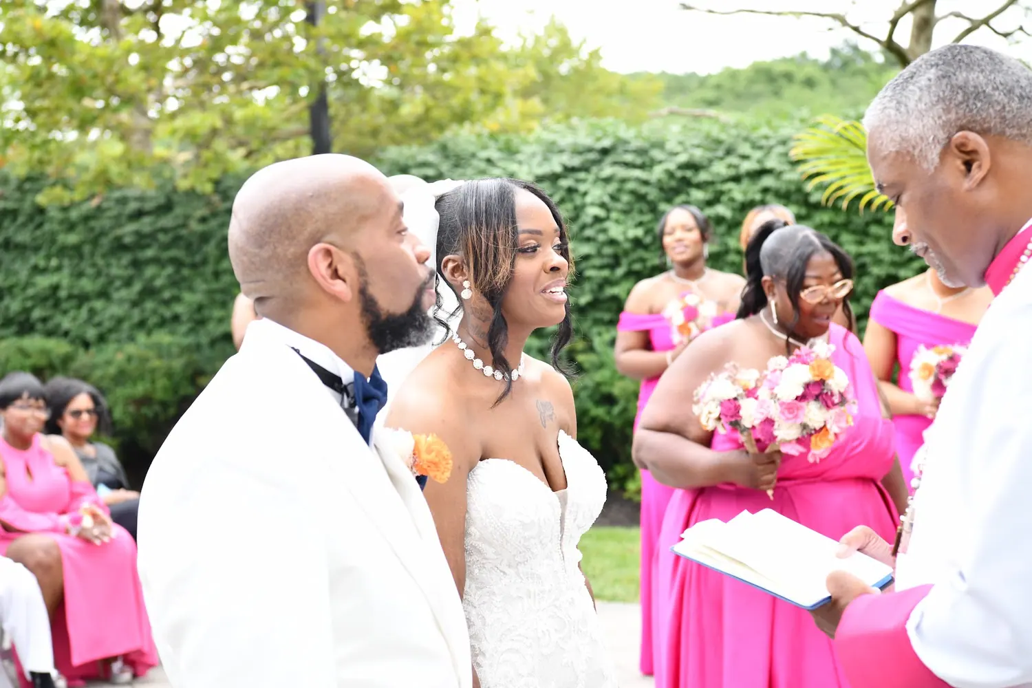 The ceremony seen from behind the guests