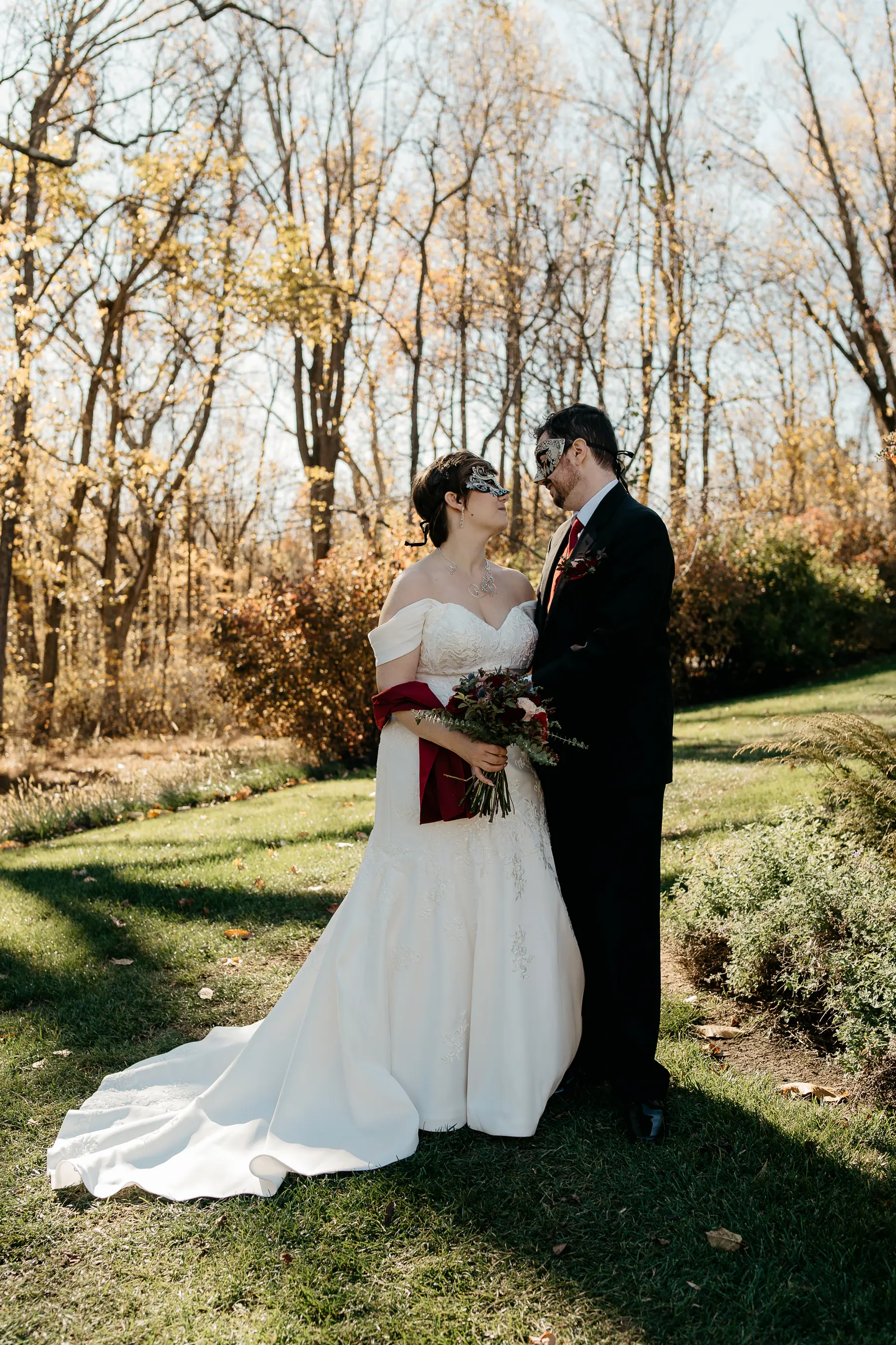 The couple during the ceremony