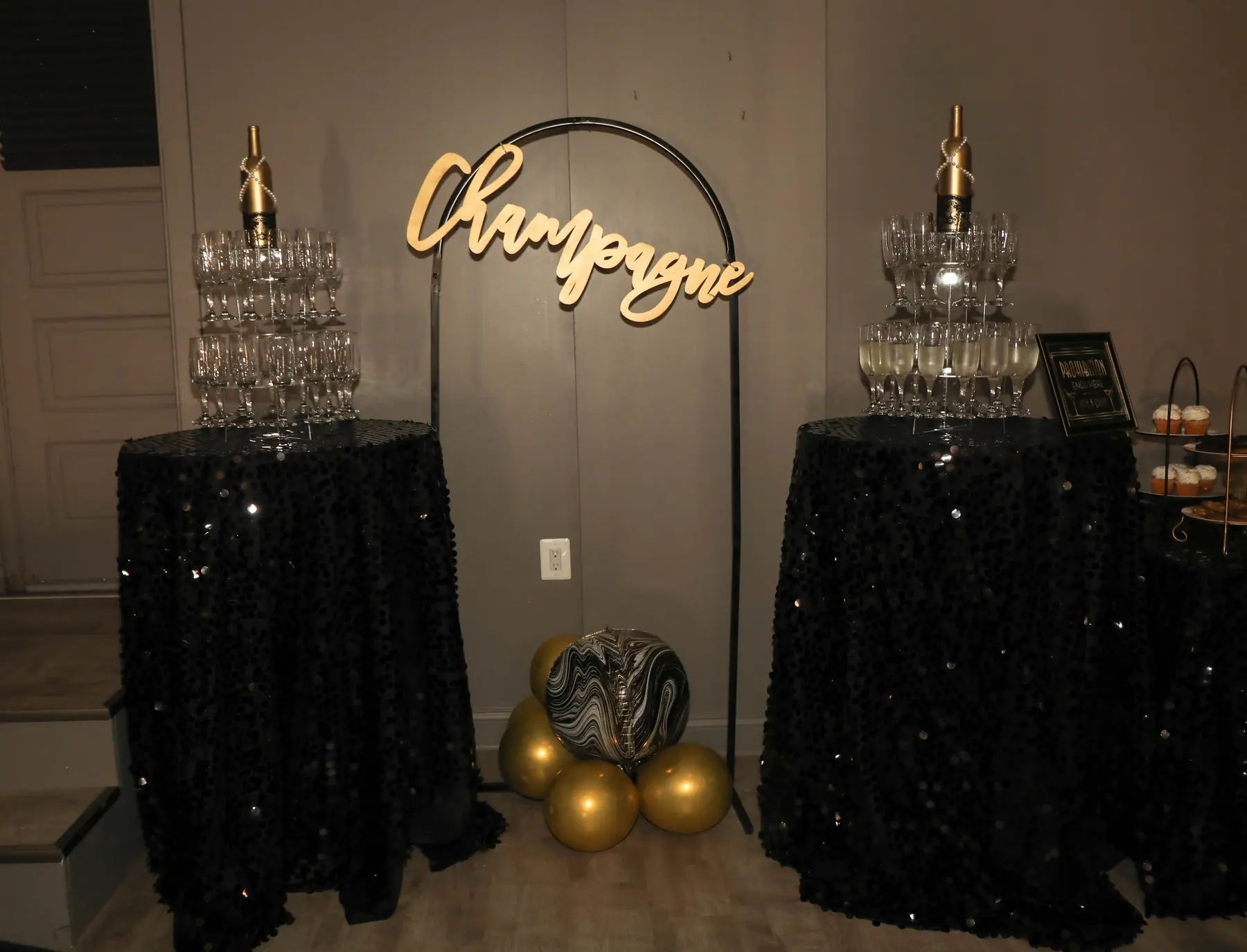 The room set for the evening