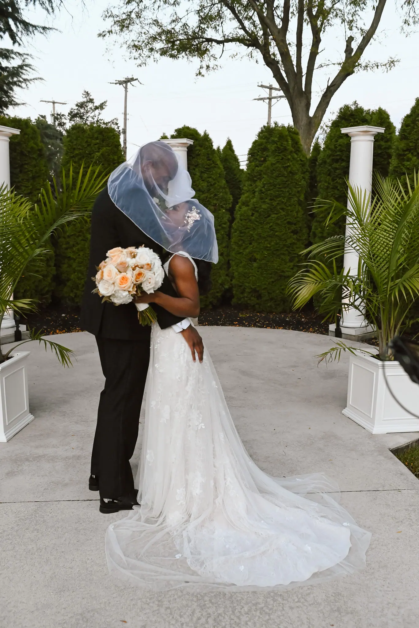 The couple photographed after the ceremony